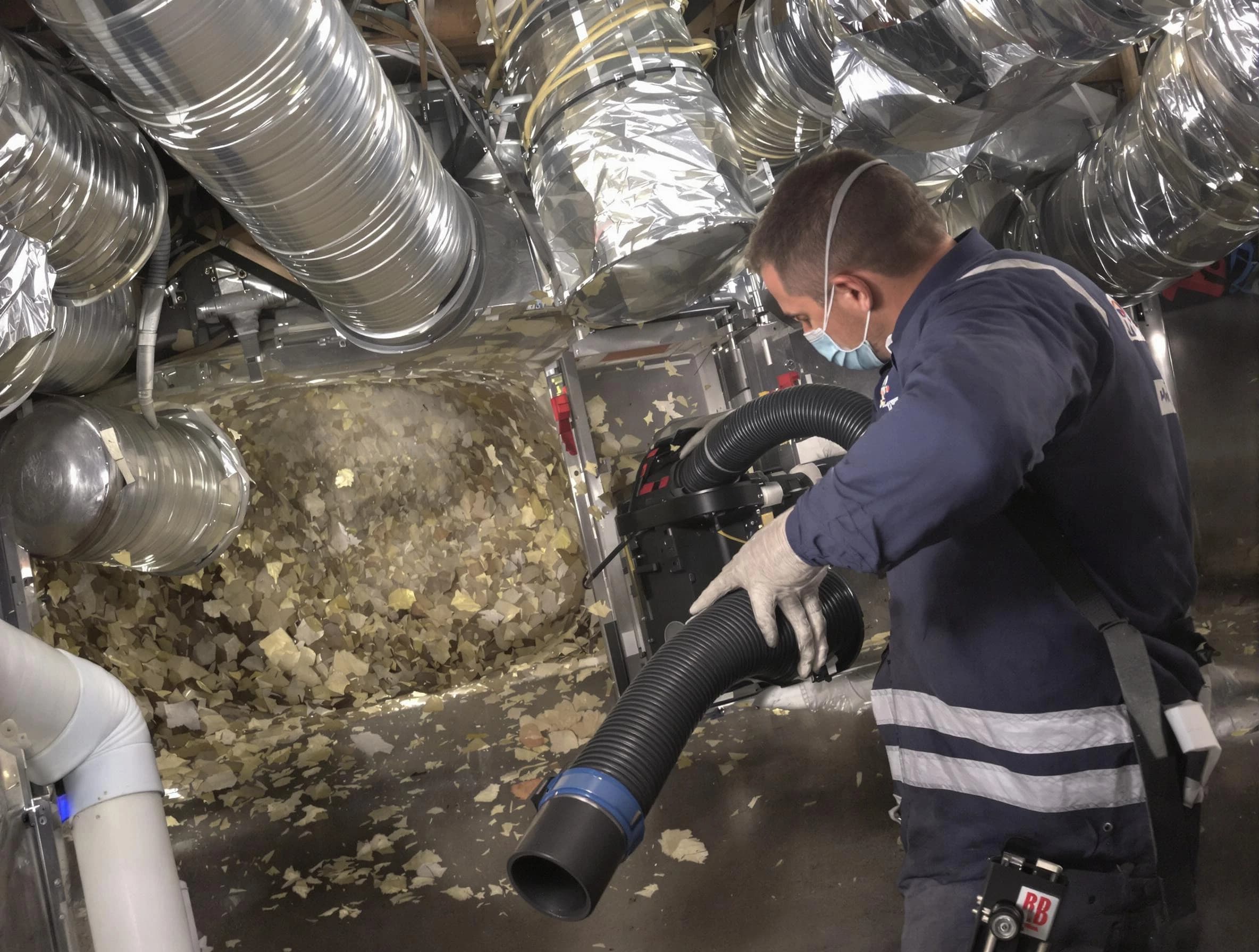 Riverton Air Duct Cleaning specialist operating negative pressure cleaning equipment for thorough duct maintenance in Riverton