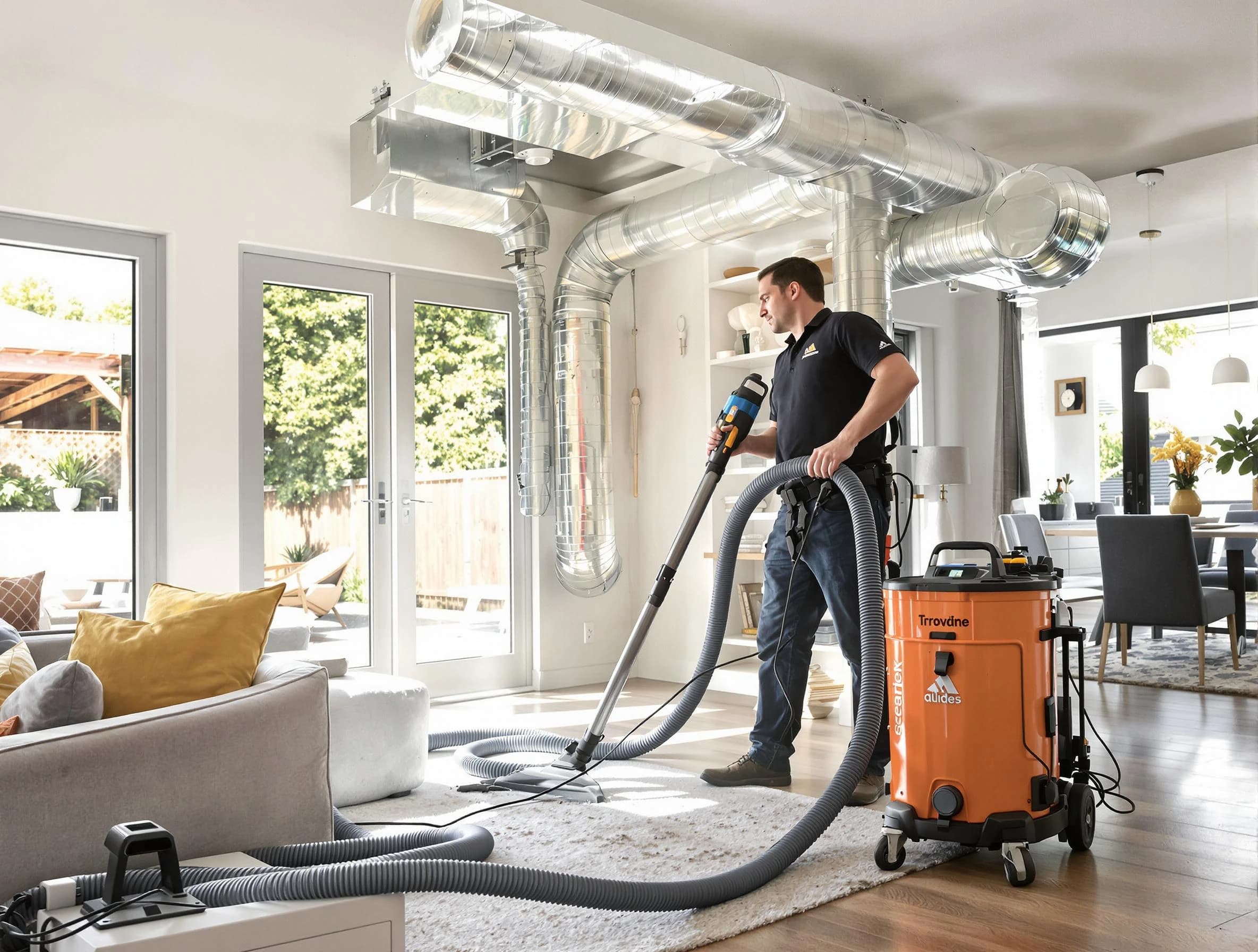 Riverton Air Duct Cleaning specialist performing thorough residential duct cleaning using advanced equipment in Riverton